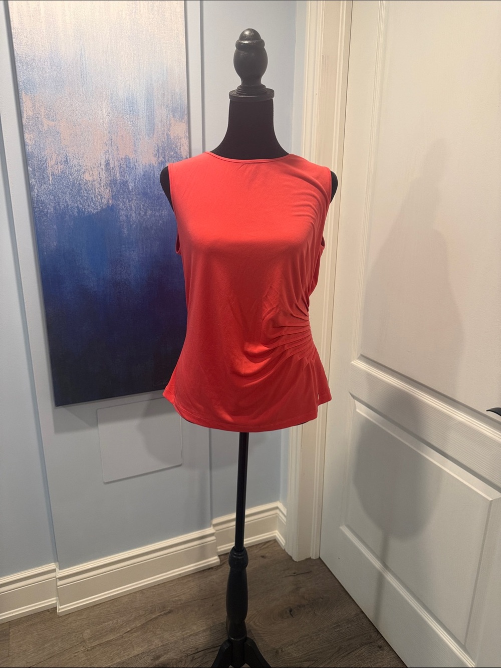 Buy 5 for 10$❗️Calvin Klein Coral Red Sleeveless Ruched Tank